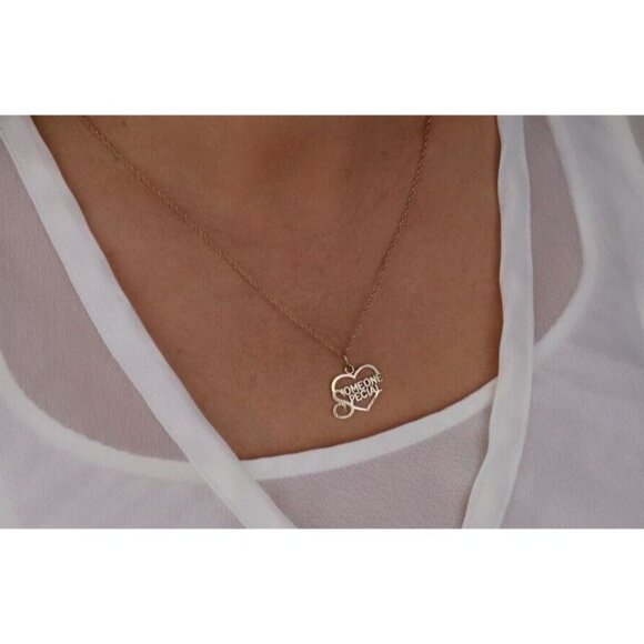 14k Yellow Gold Someone Special Heart Necklace 18" Chain - Picture 2 of 8